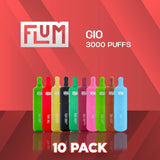 FLUM GIO Disposable Vape 3000 puffs - 10 Pack