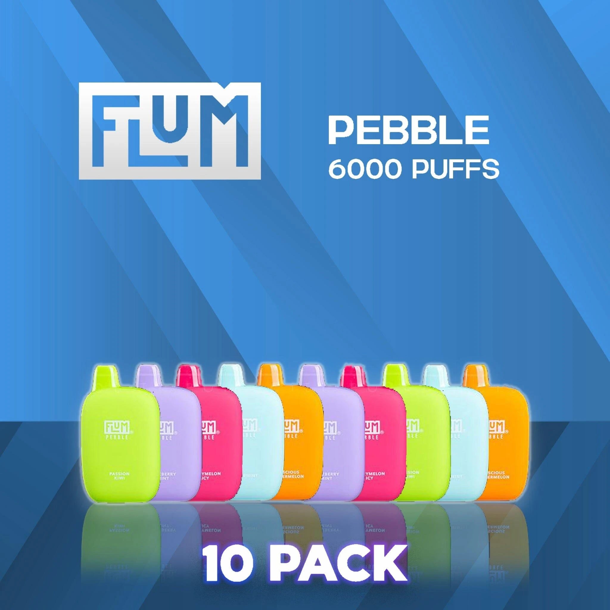 Flum Pebble 6000 Puffs Disposable Vape - 10 Pack