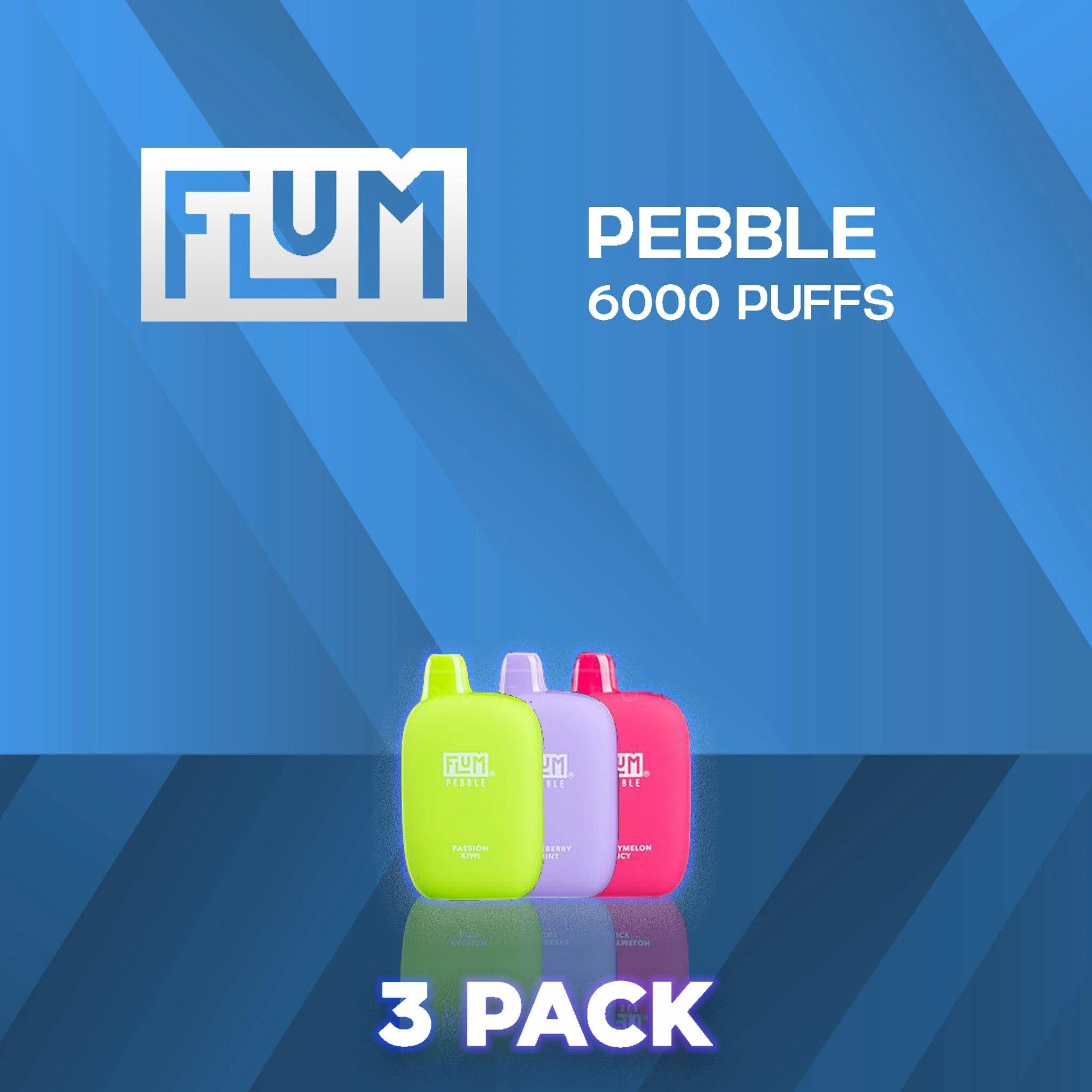 Flum Pebble 6000 Puffs Disposable Vape - 3 Pack