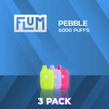 Flum Pebble 6000 Puffs Disposable Vape - 3 Pack-