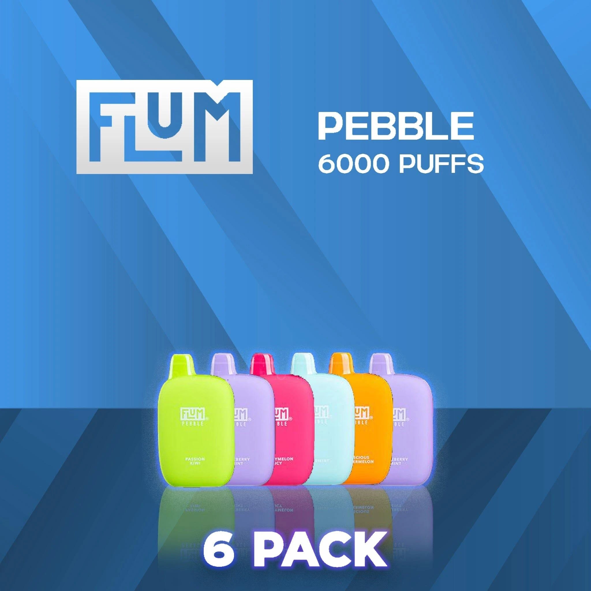 Flum Pebble 6000 Puffs Disposable Vape - 6 Pack