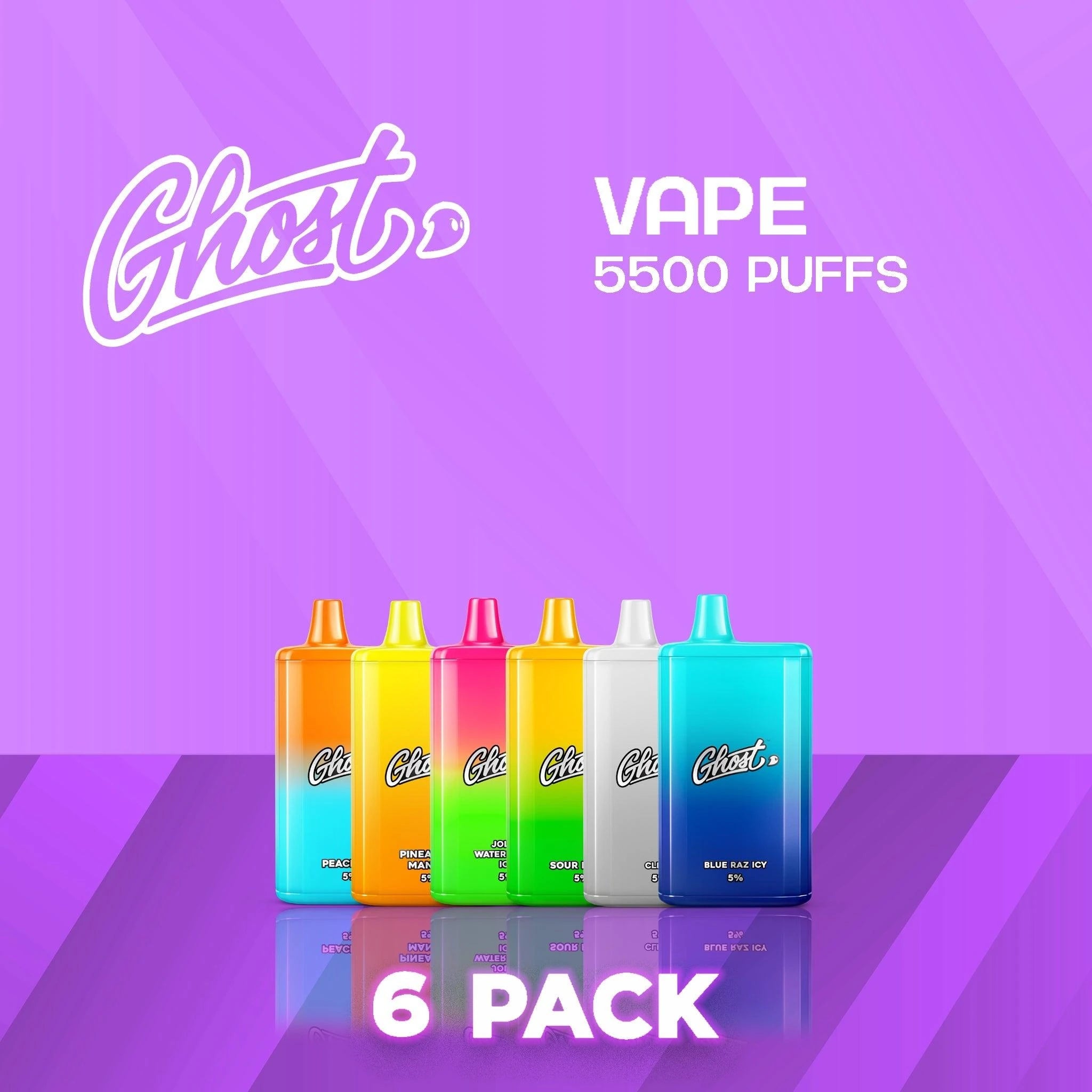 Ghost 5500 Puffs Disposable Vape - 6 Pack