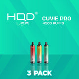 HQD Cuvie Pro 4500 Puff Disposable Vape - 3 Pack