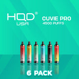 HQD Cuvie Pro 4500 Puff Disposable Vape - 6 Pack