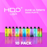 HQD Cuvie Ultimate 5000 Puff Disposable Vape - 10 Pack