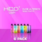 HQD Cuvie Ultimate 5000 Puff Disposable Vape - 6 Pack