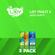 Loy Multi X 6000 Puffs Disposable Vape - 3 Pack