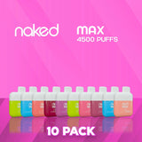 Naked 100 Max Disposable Vape 4500 Puffs - 10 Pack-