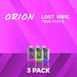 Lost Vape Orion Bar 7500 Puffs Disposable Vape - 3 Pack