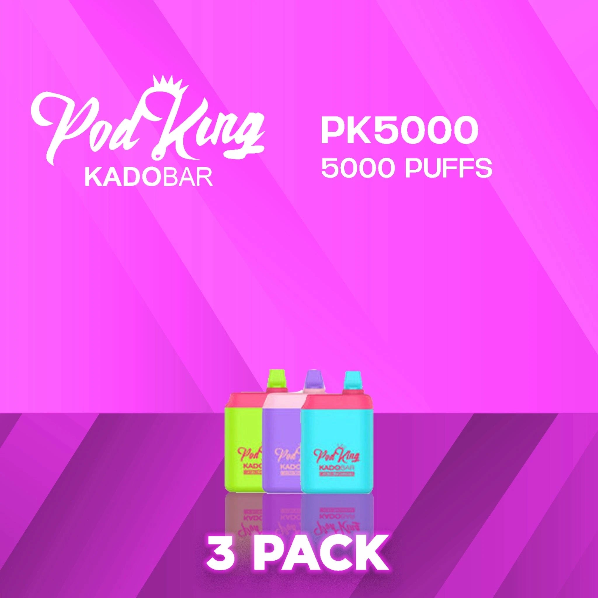 Pod King x Kado Bar PK5000 Disposable Vape - 3 Pack
