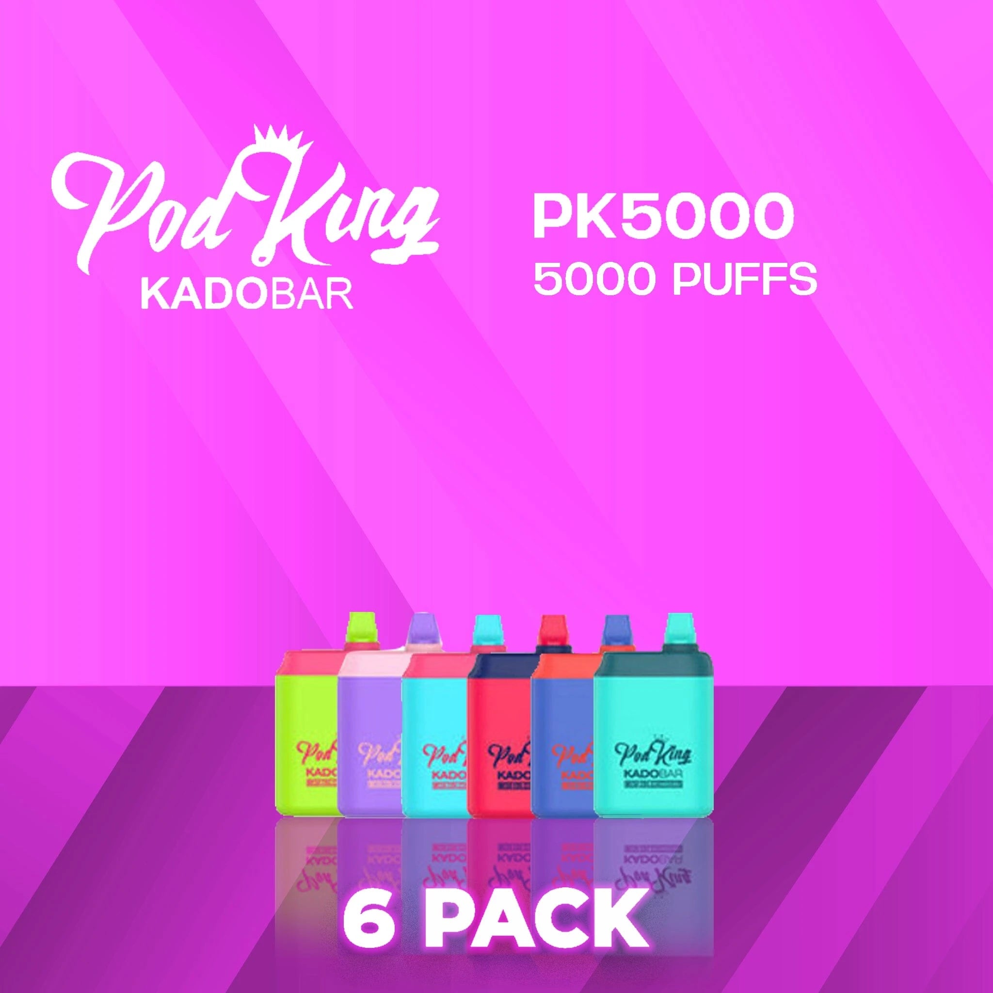Pod King x Kado Bar PK5000 Disposable Vape - 6 Pack