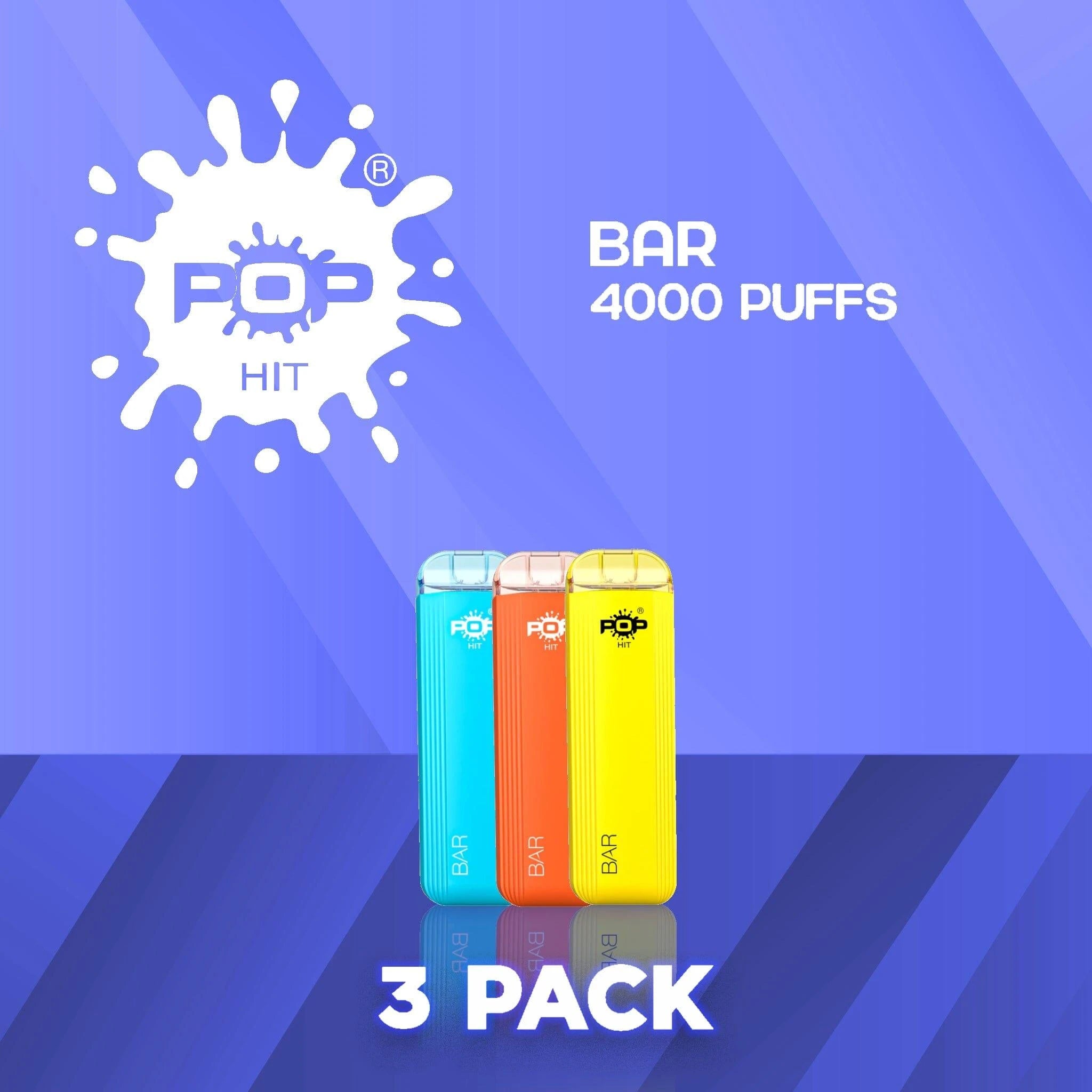 POP HIT BAR 5% 4000 Puffs Disposable Vape - 3 Pack