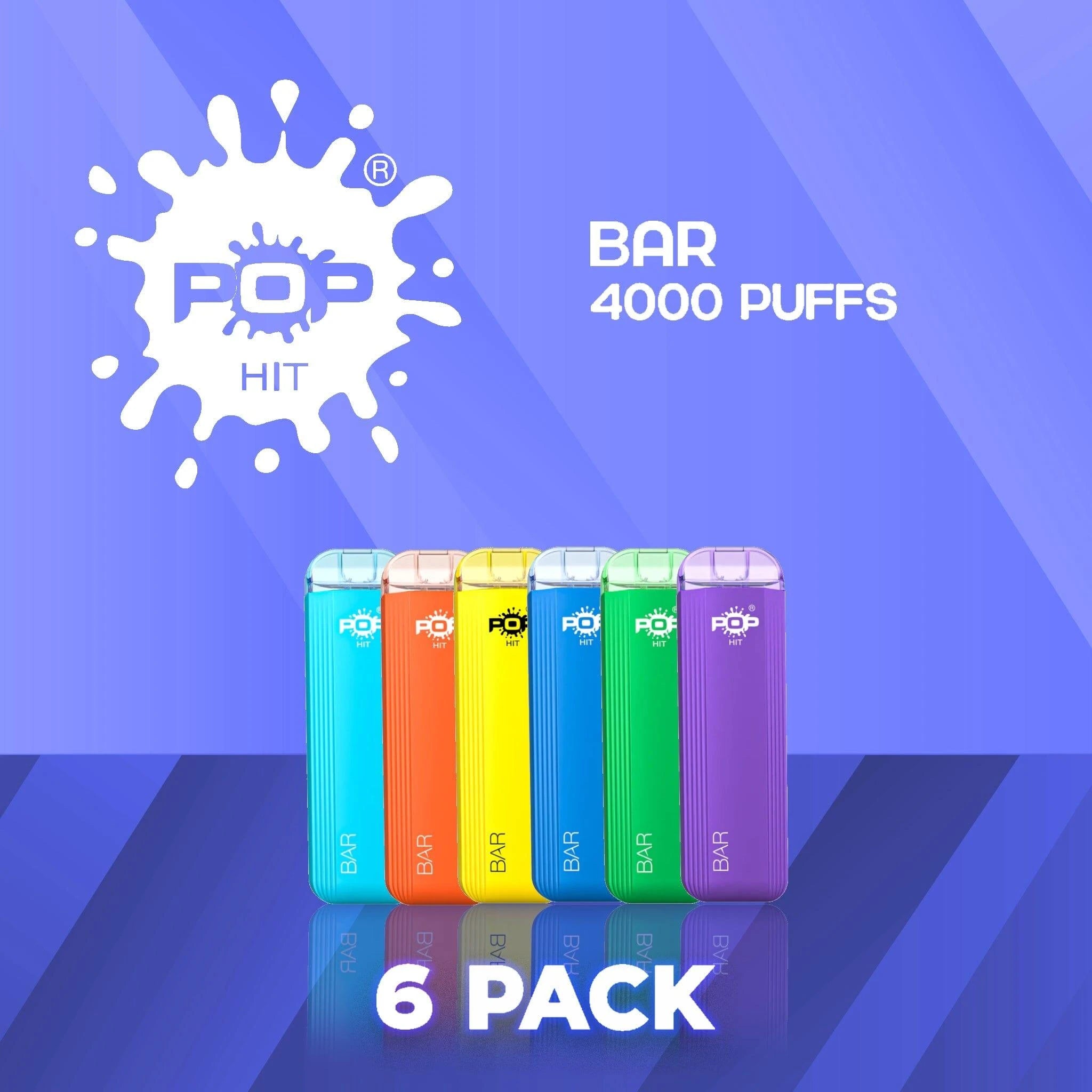 POP HIT BAR 5% 4000 Puffs Disposable Vape - 6 Pack