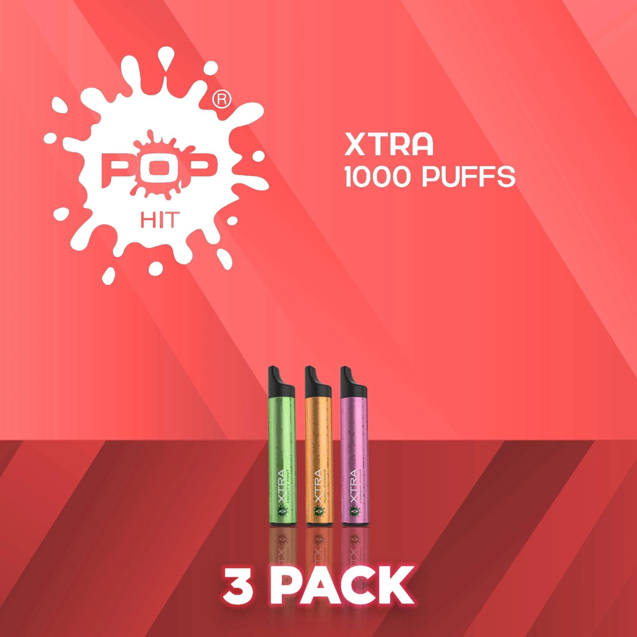 POP HIT EXTRA 5% 3000 Puffs Disposable Vape - 3 Pack