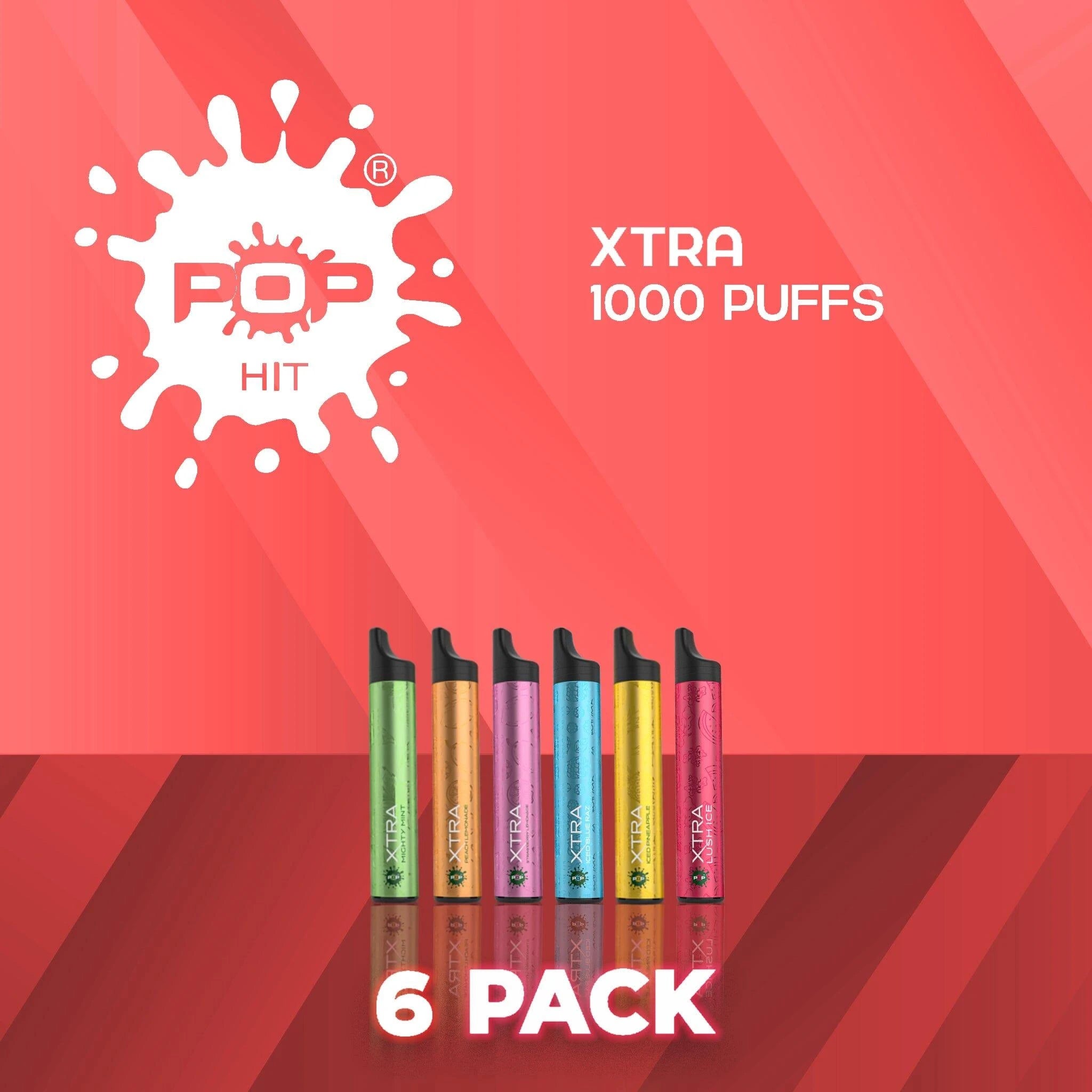 POP HIT EXTRA 5% 3000 Puffs Disposable Vape - 6 Pack