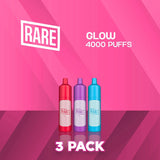 Rare Glow Mesh 4000 Puffs Disposable Vape - 3 Pack-