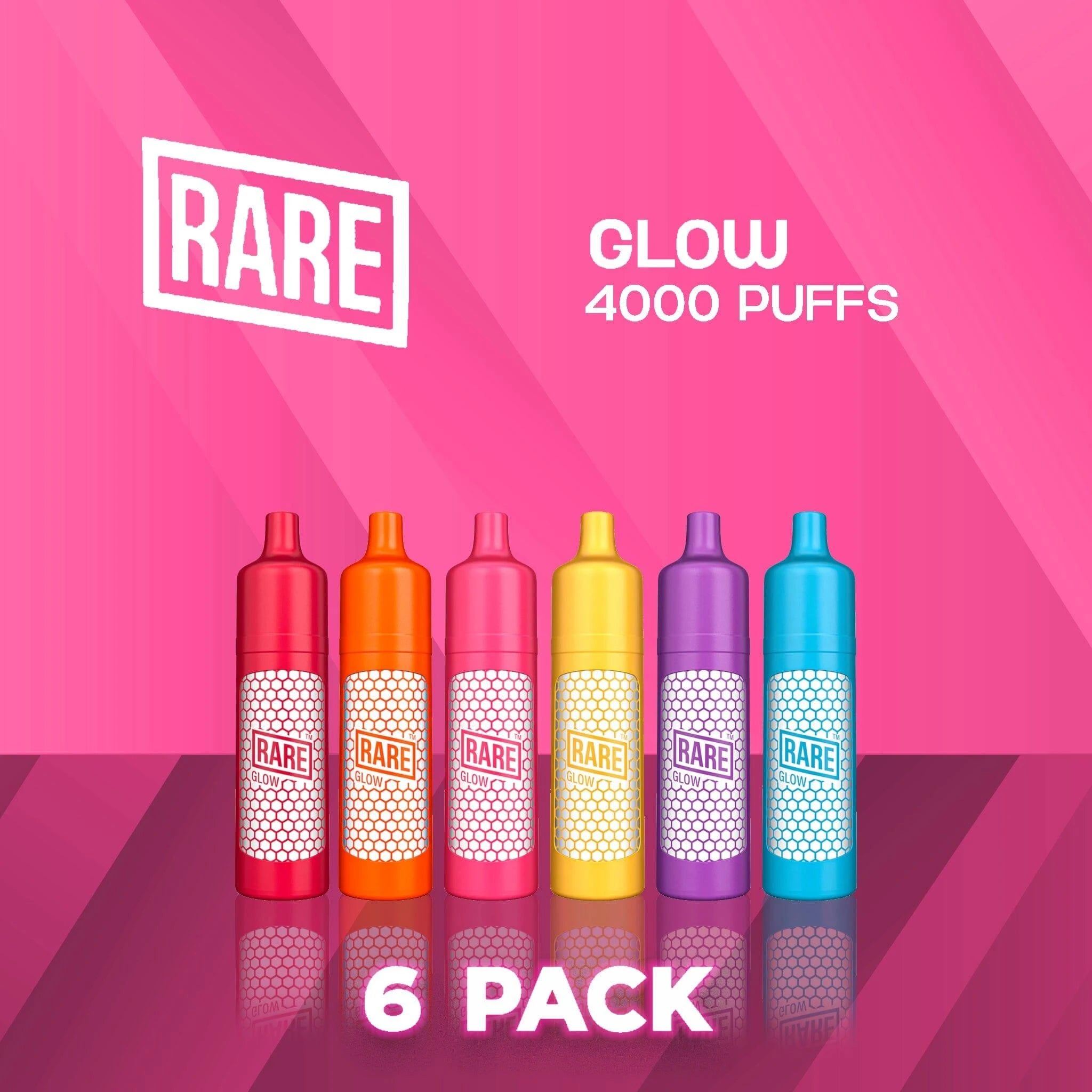 Rare Glow Mesh 4000 Puffs Disposable Vape - 6 Pack