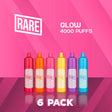 Rare Glow Mesh 4000 Puffs Disposable Vape - 6 Pack-