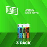 Rare Mega Mesh 5500 Puffs Disposable Vape - 3 Pack-