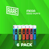 Rare Mega Mesh 5500 Puffs Disposable Vape - 6 Pack-