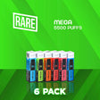 Rare Mega Mesh 5500 Puffs Disposable Vape - 6 Pack-