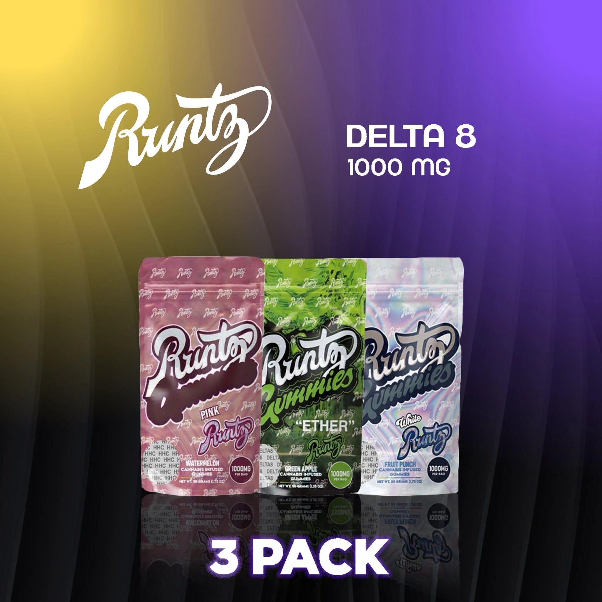 Runtz 1000MG Delta 8 Gummies - 3 Pack