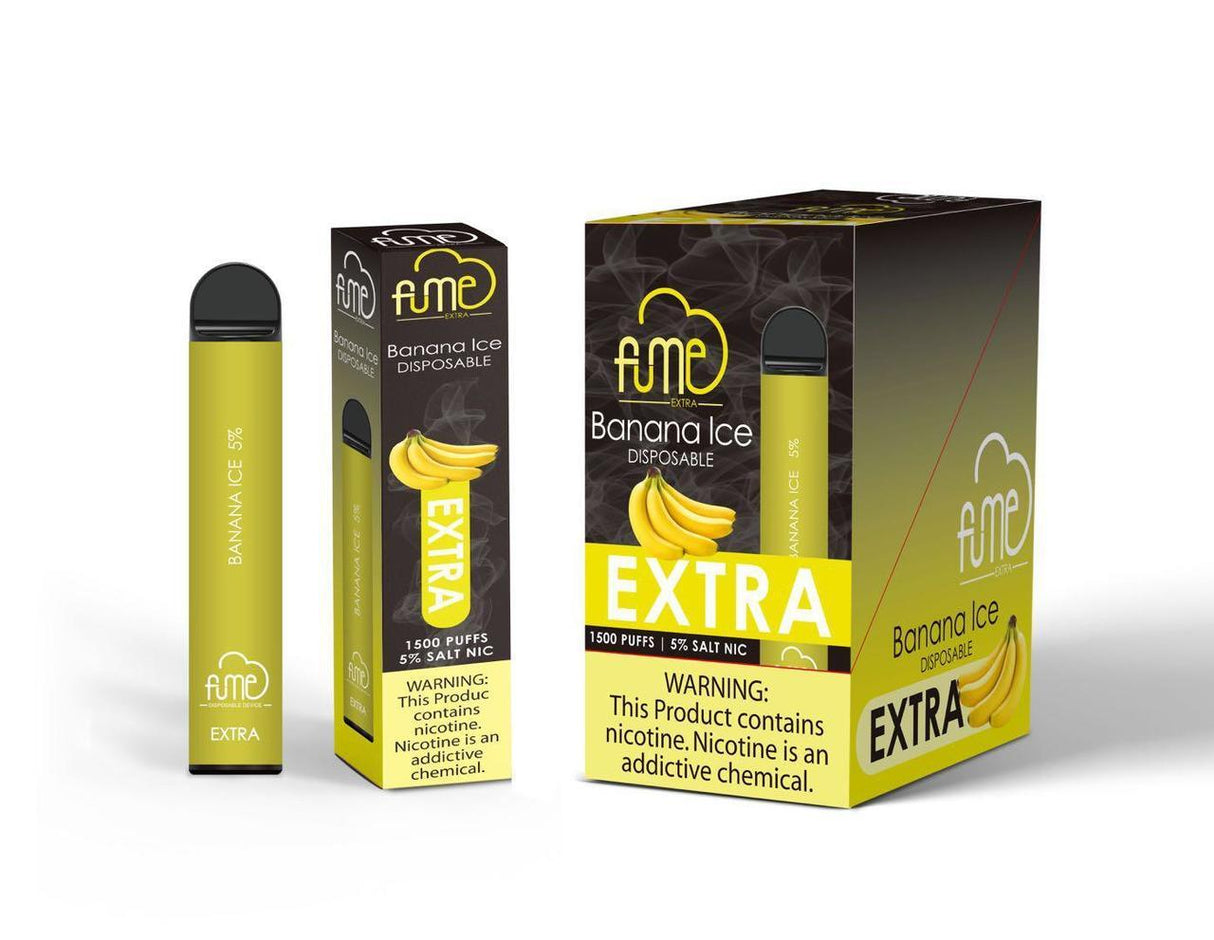 6 Pack Fume Extra 1500 Puffs Disposable Vape - Banana Ice