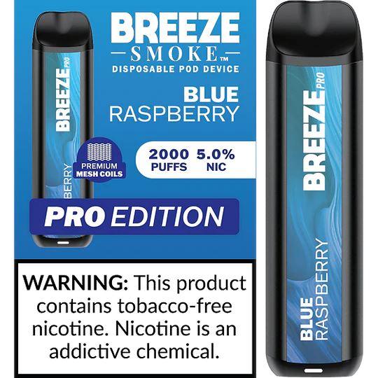 6 Pack of Breeze Pro Disposable Vape - Blue Raspberry