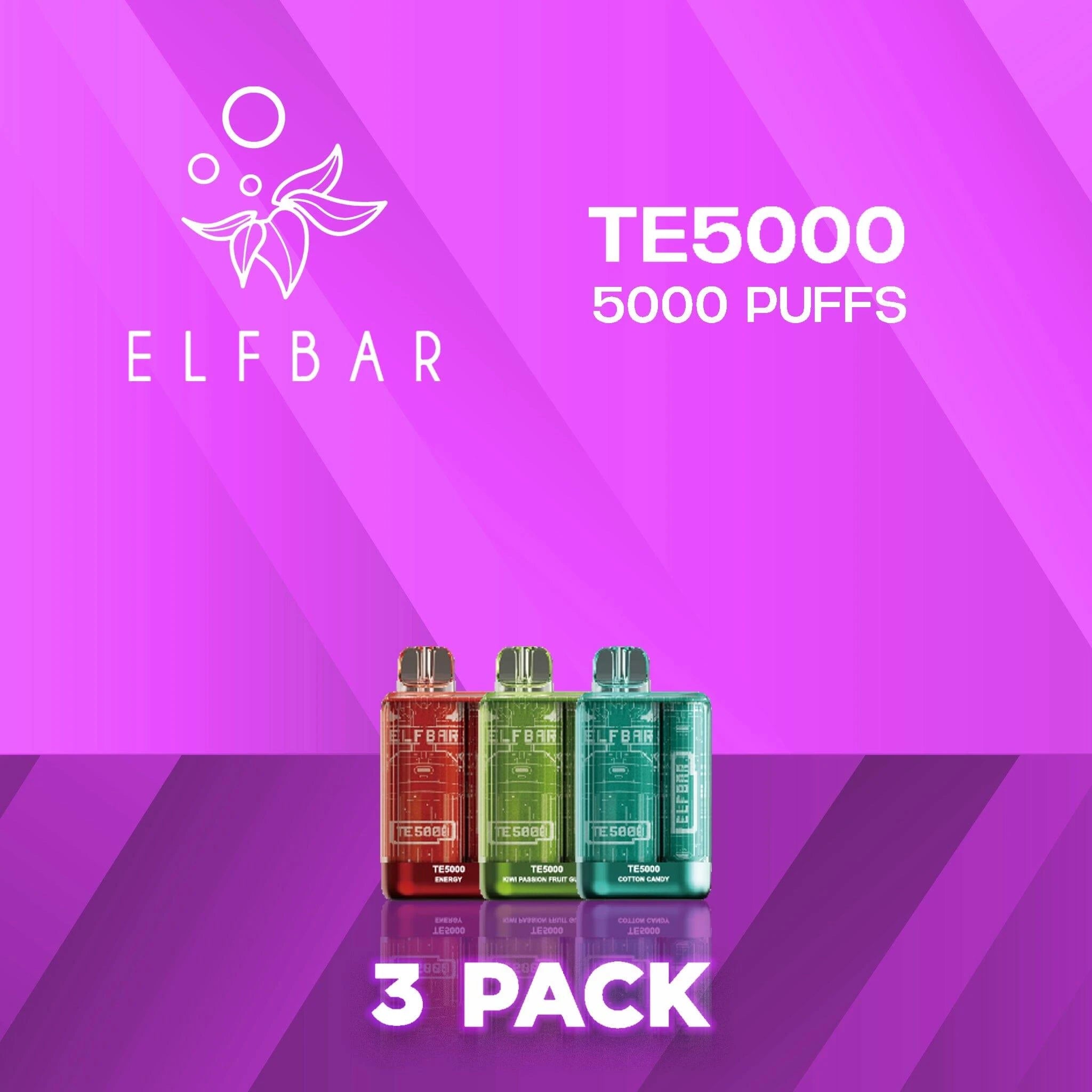 Elf Bar TE5000 Disposable Vape 5000 Puffs - 3 Pack
