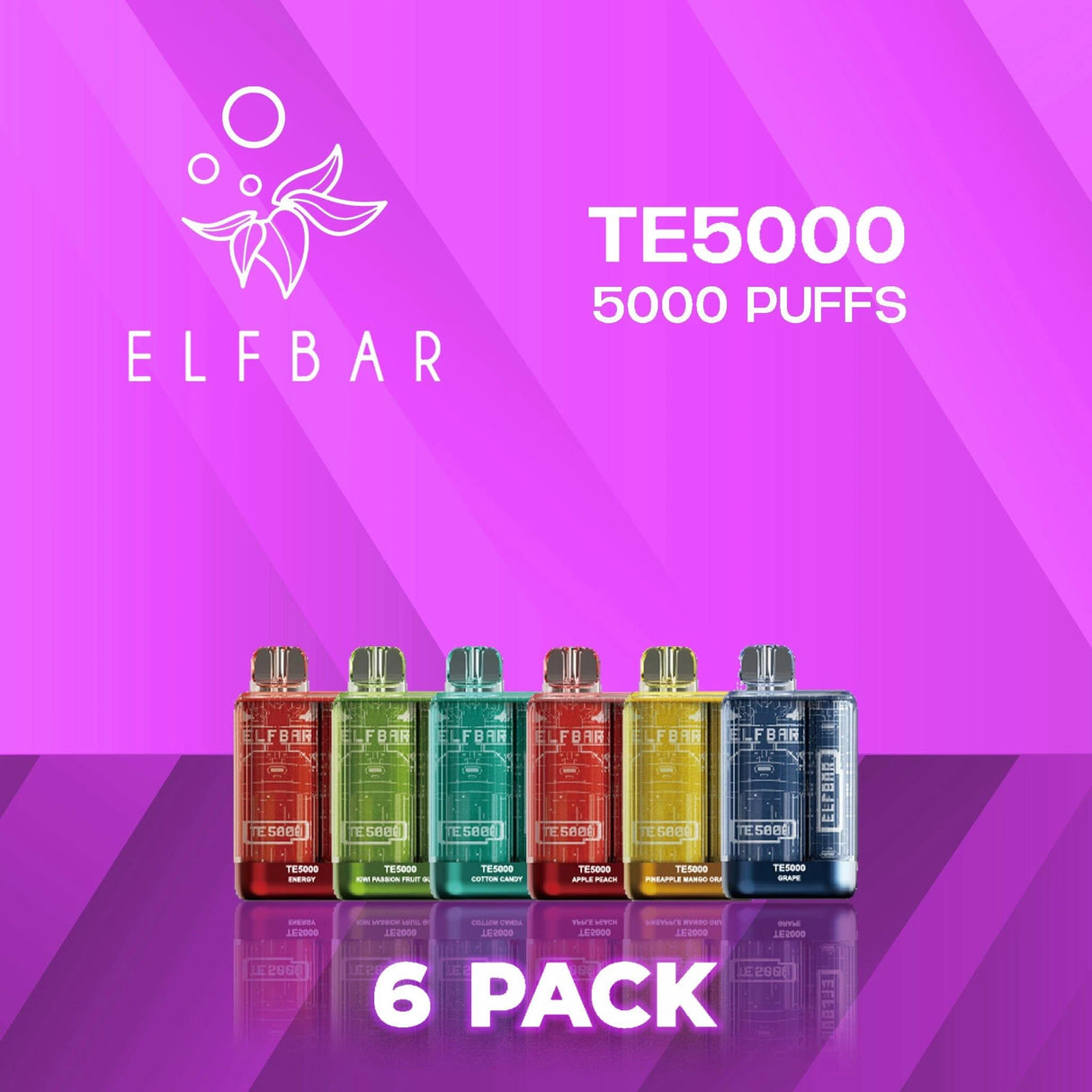 EB TE5000 Disposable Vape 5000 Puffs - 6 Pack-