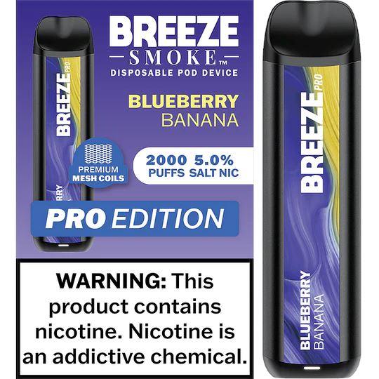 6 Pack of Breeze Pro Disposable Vape - Blueberry Banana
