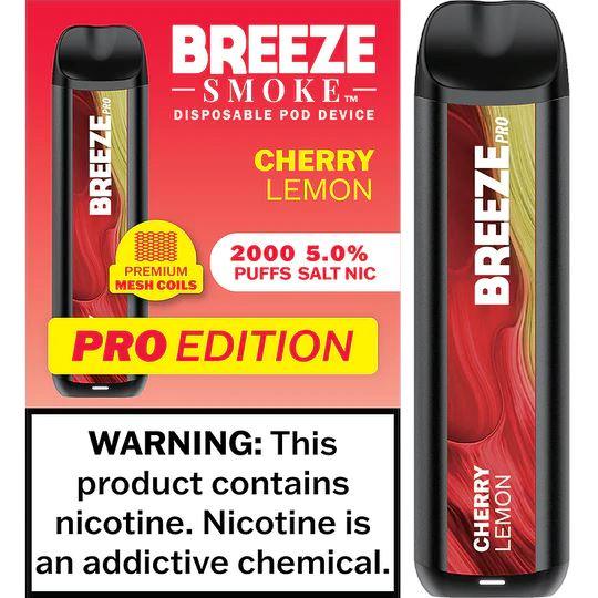 6 Pack of Breeze Pro Disposable Vape - Cherry Lemon