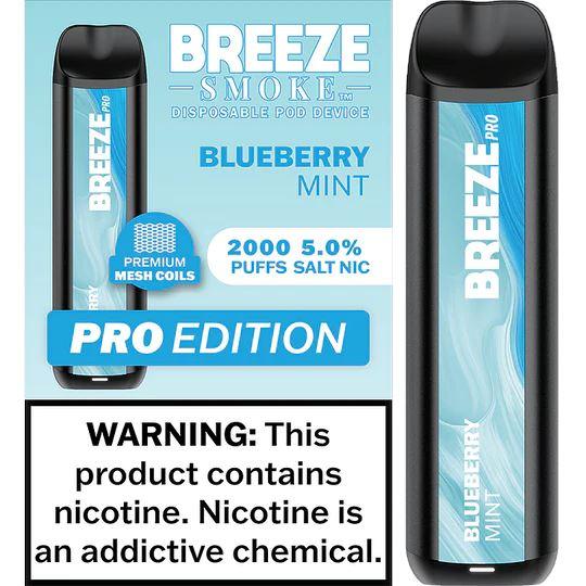 6 Pack of Breeze Pro Disposable Vape - Blueberry Mint