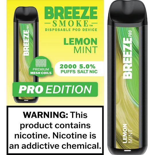 6 Pack of Breeze Pro Disposable Vape - Lemon Mint