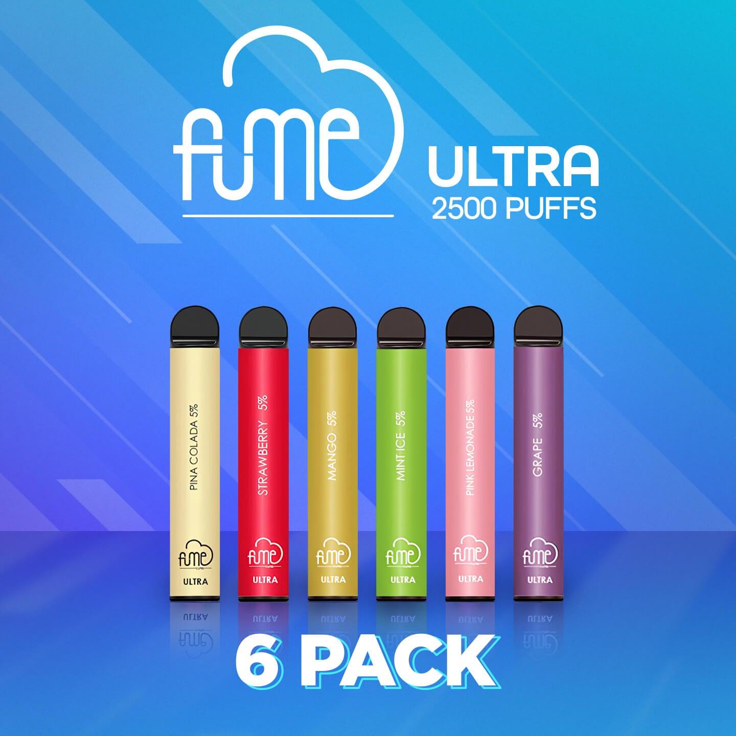 6 Pack Fume Ultra 2500 Puffs Disposable Vape