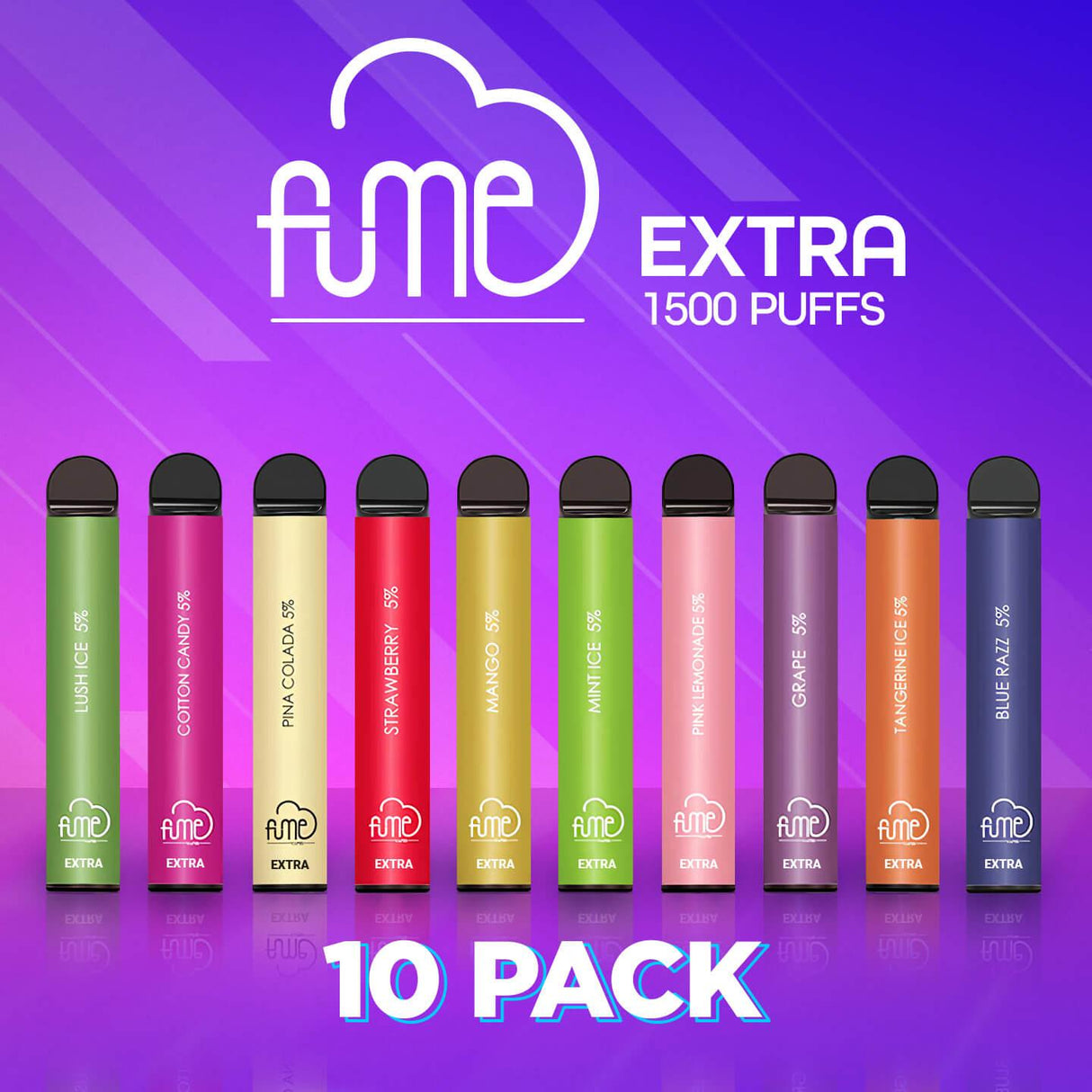 10 Pack Fume Extra 1500 Puffs Disposable Vape