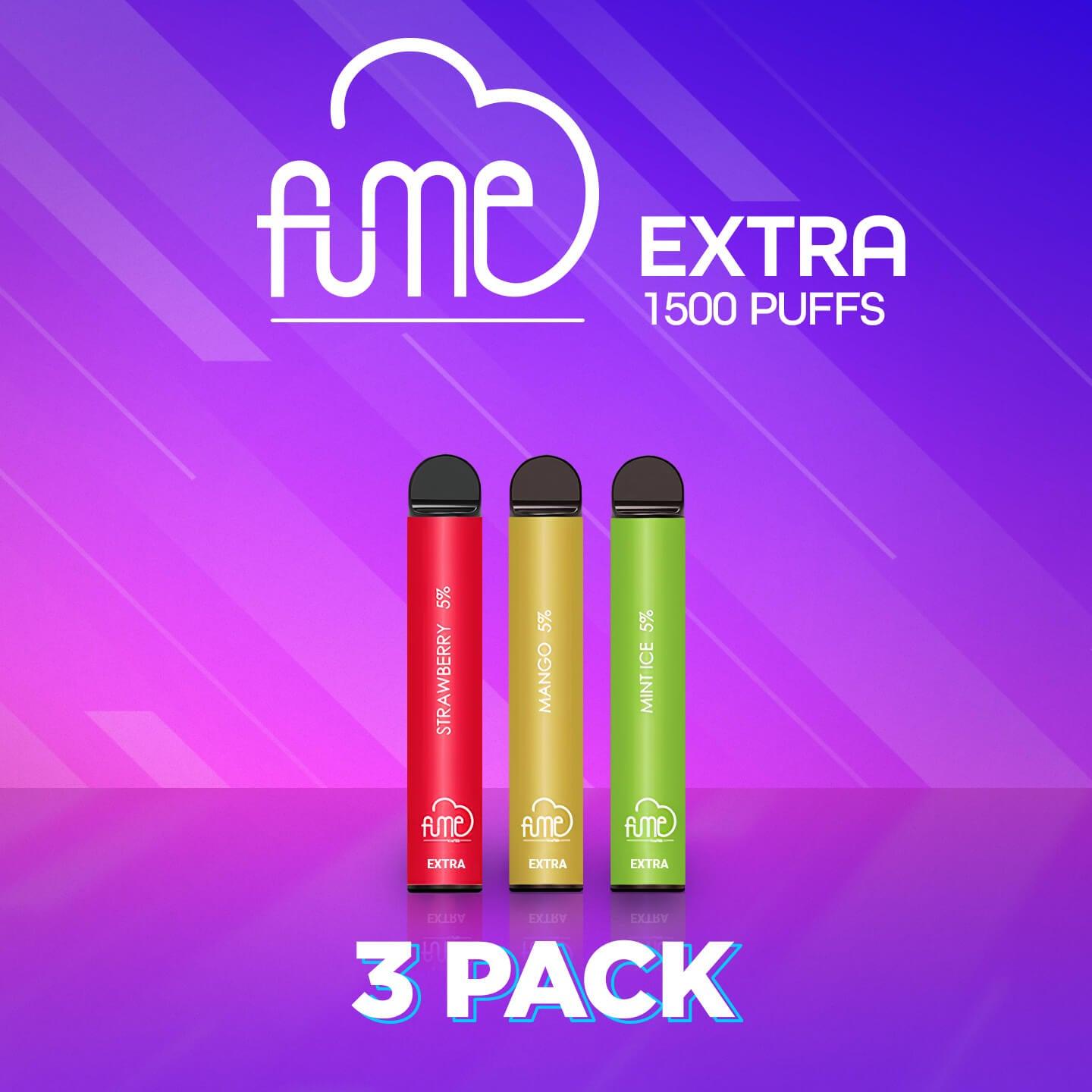 3 Pack Fume Extra 1500 Puffs Disposable Vape