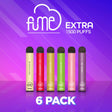 6 Pack Fume Extra 1500 Puffs Disposable Vape - 