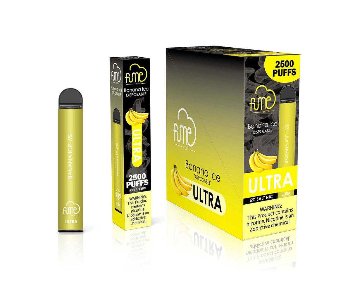 10 Pack Fume Ultra Disposable Vape 2500 Puffs - Banana Ice