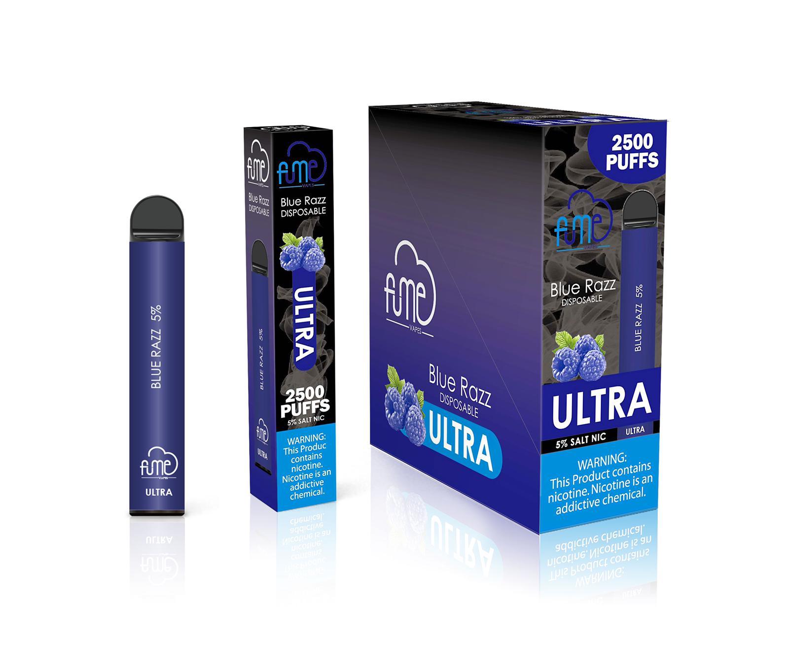 6 Pack Fume Ultra 2500 Puffs Disposable Vape - Blue Razze