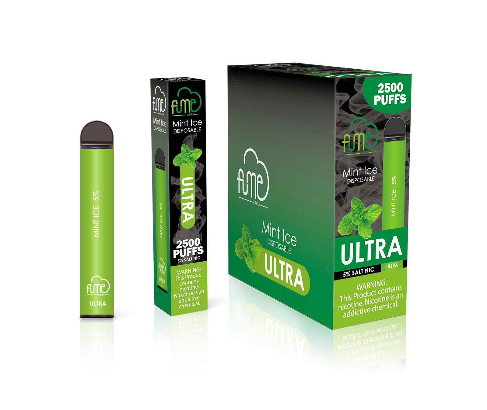 10 Pack Fume Ultra Disposable Vape 2500 Puffs - Mint Ice