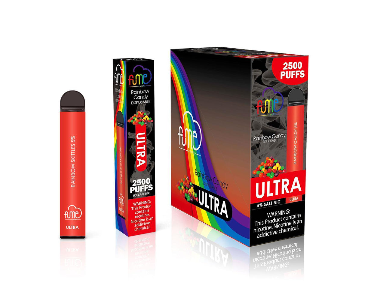 6 Pack Fume Ultra 2500 Puffs Disposable Vape - Rainbow Candy Skittlez