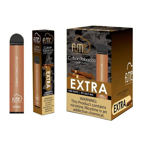 6 Pack Fume Extra 1500 Puffs Disposable Vape - Cuban Tobacco