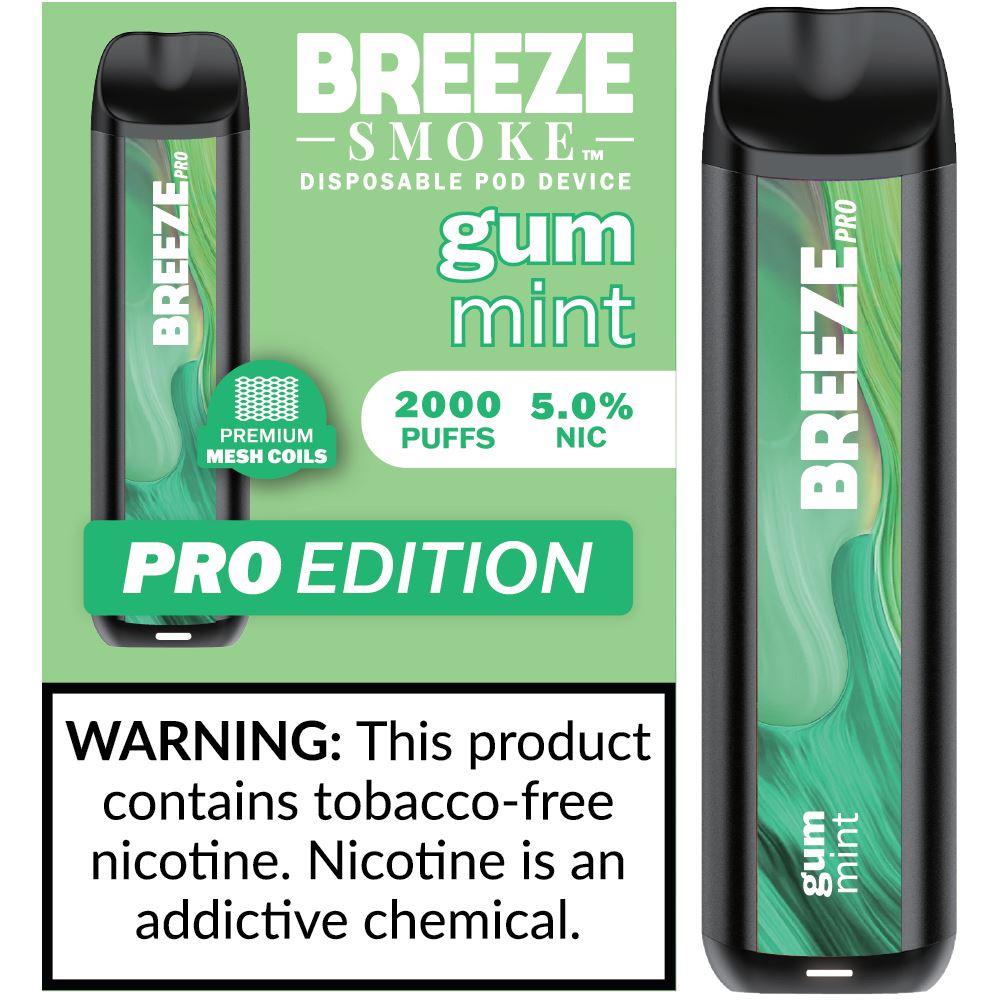 6 Pack of Breeze Pro Disposable Vape - Gum Mint