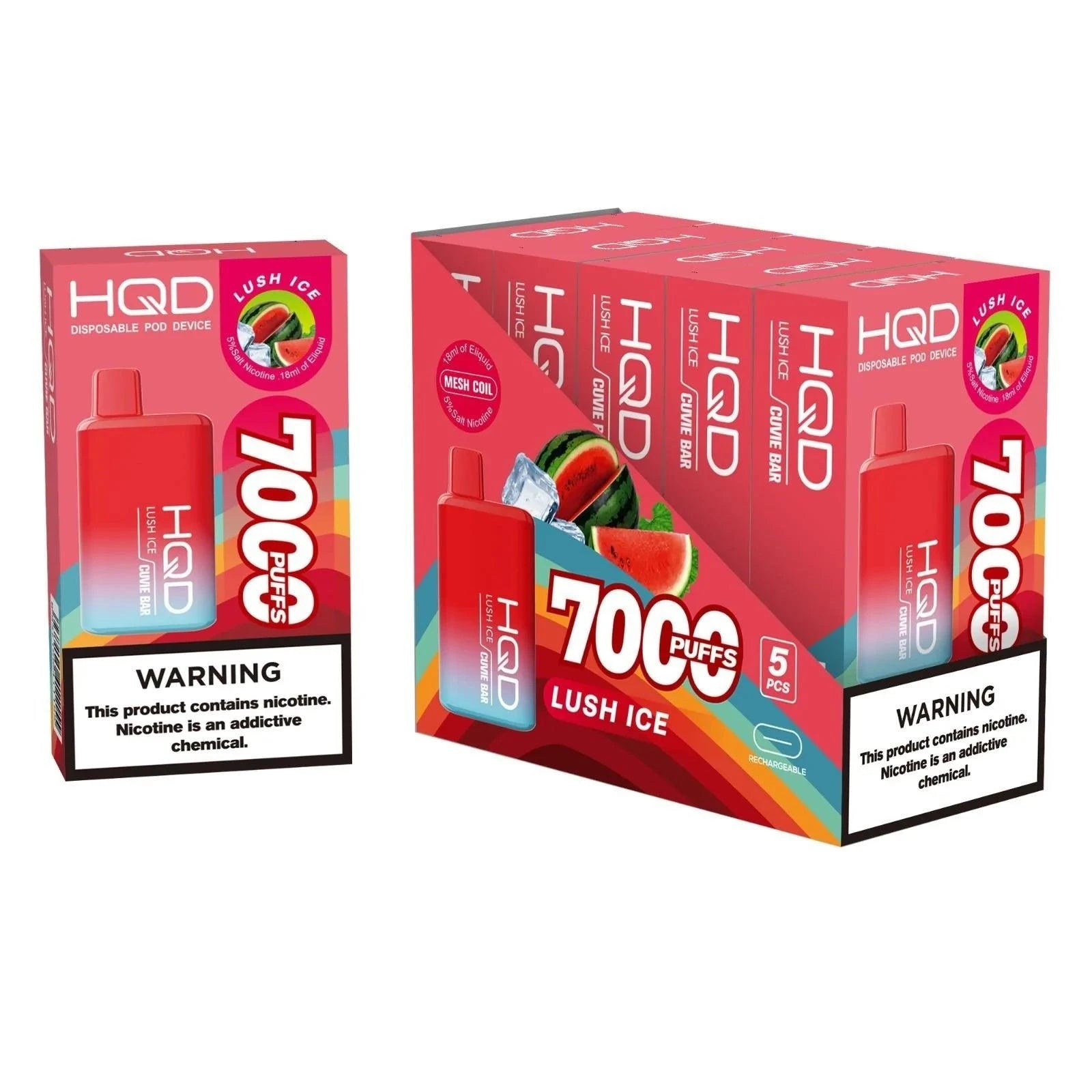 HQD Cuvie Bar 7000 Puffs Disposable Vape - 3 Pack