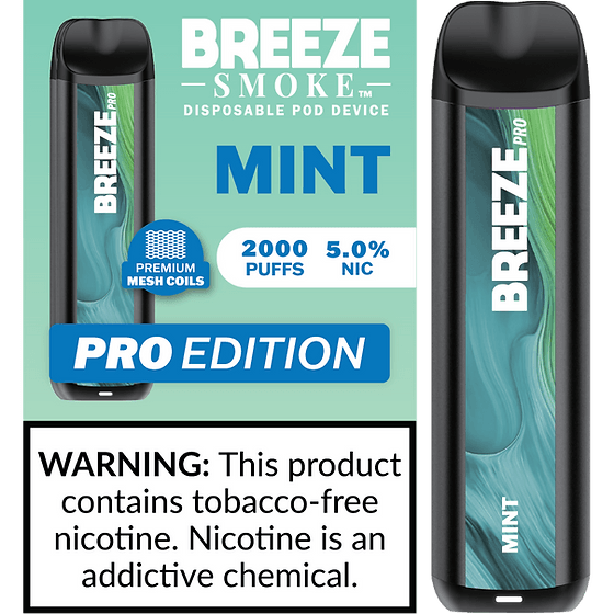 6 Pack of Breeze Pro Disposable Vape - Mint