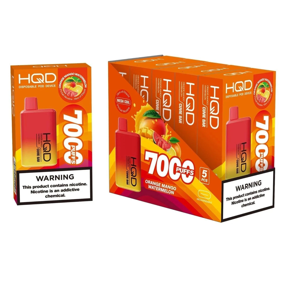 HQD Cuvie Bar 7000 Puffs Disposable Vape - 10 Pack-