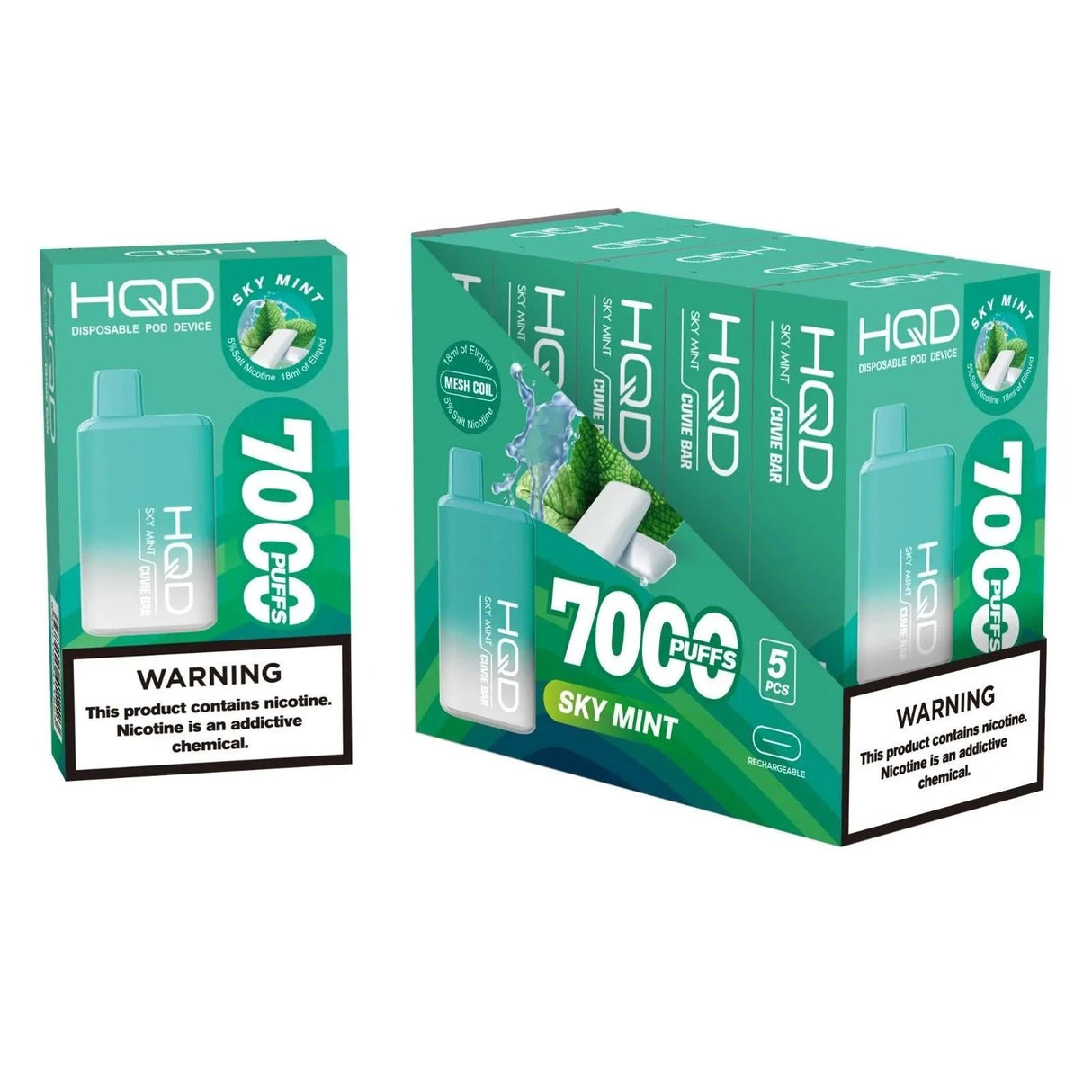 HQD Cuvie Bar 7000 Puffs Disposable Vape - 10 Pack-