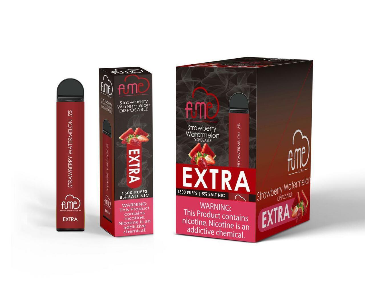 10 Pack Fume Extra 1500 Puffs Disposable Vape - Strawberry Watermelon