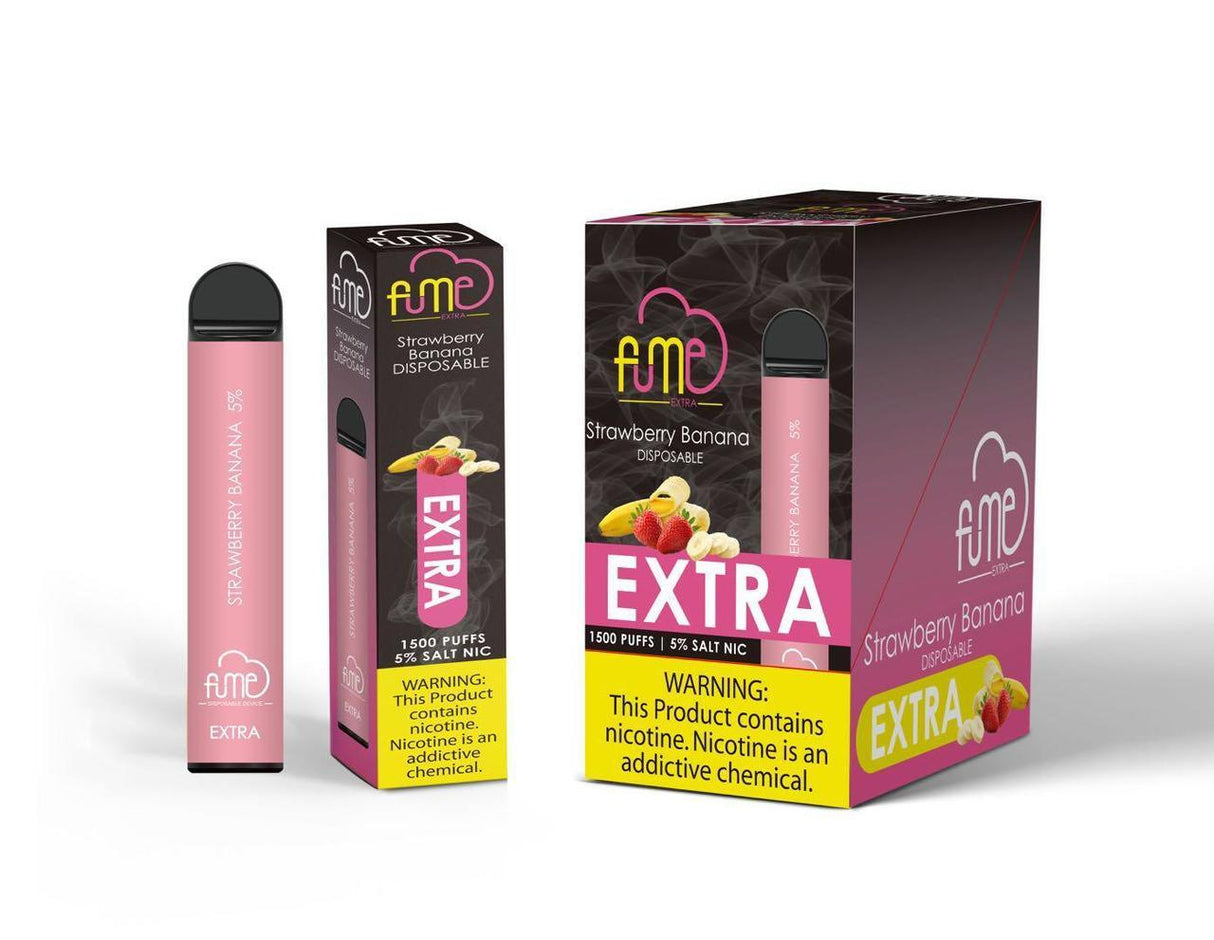 6 Pack Fume Extra 1500 Puffs Disposable Vape - Strawbanana